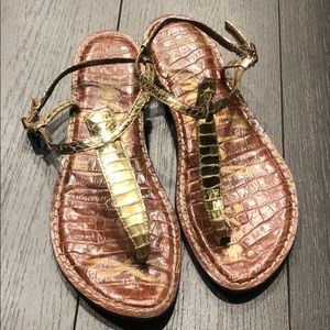 Sam Edelman Gold Gigi Snake print Sandals